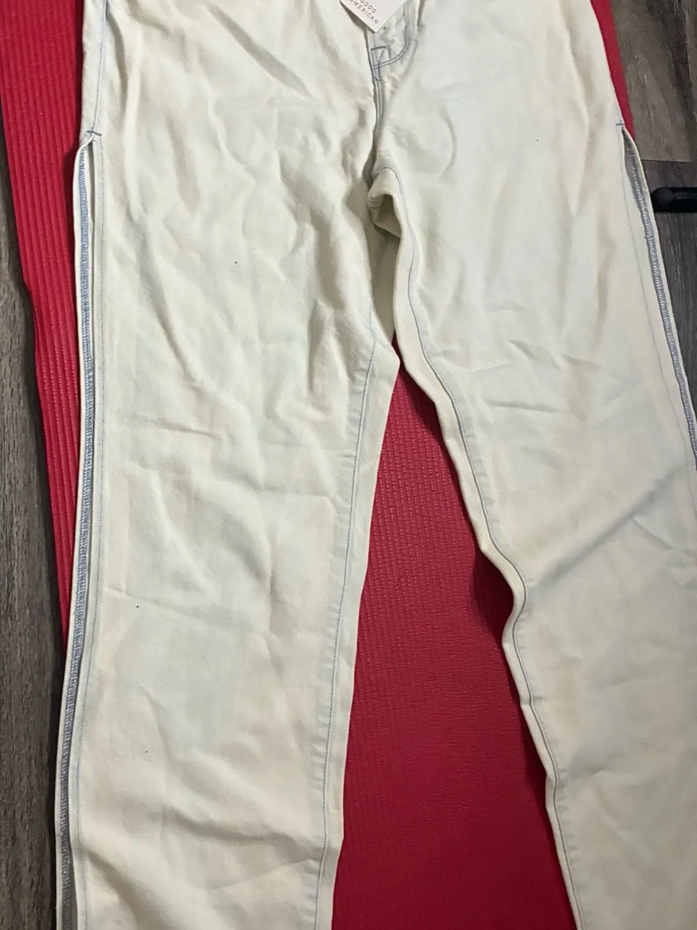 Brand New Good American off white High-Rise Jeans and bra top - Picture 2 of 7
